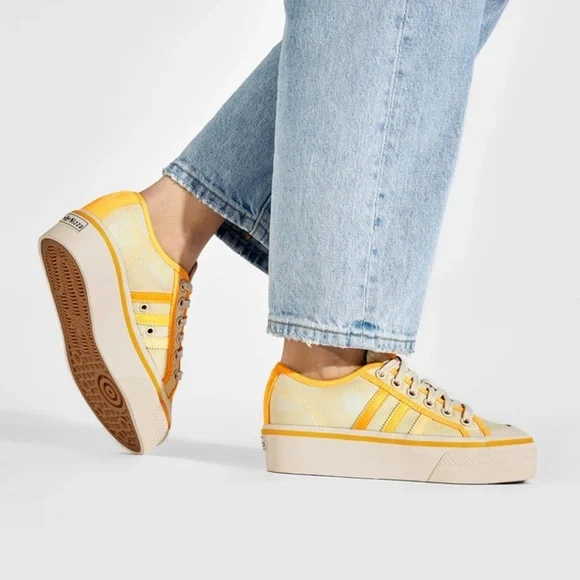 adidas | Shoes | Adidas Nizza Platform Womens Yellow Sneakers | Poshmark